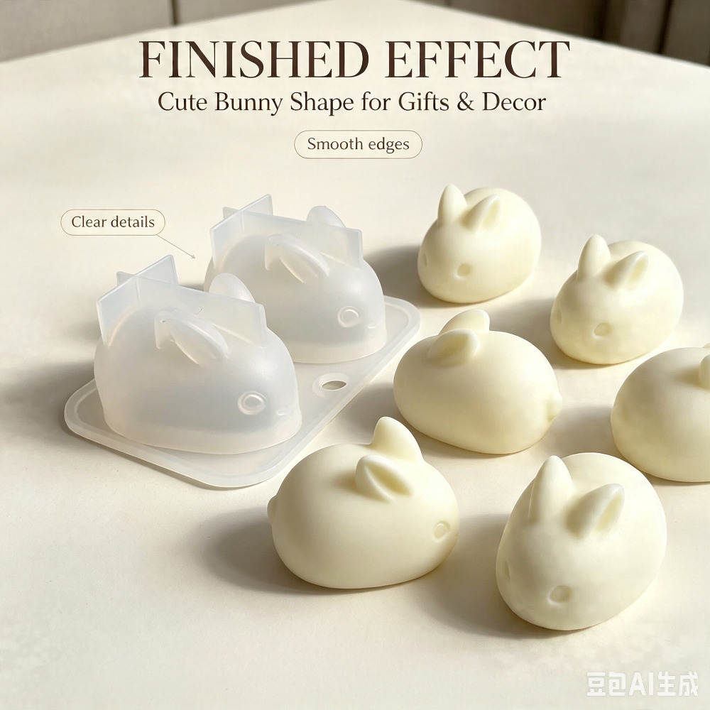 Candle Making Equipment - 3D Mini Rabbit Silicone Mold Food