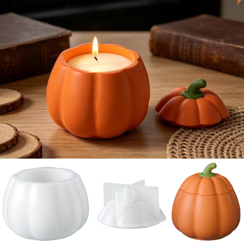 Candle Making Jars - Pumpkin Storage Box Silicone Mold DIY