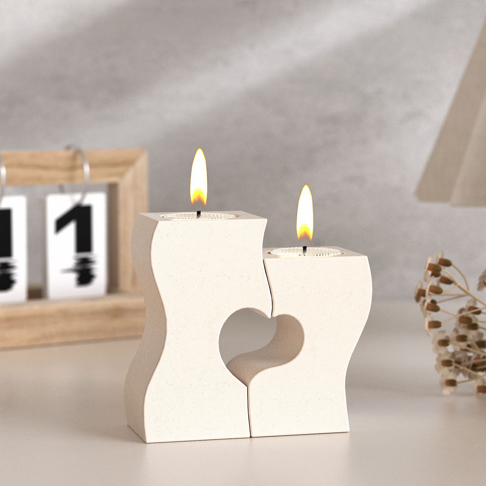 Candle Making Moulds - S Heart Candlestick Silicone Molds DIY