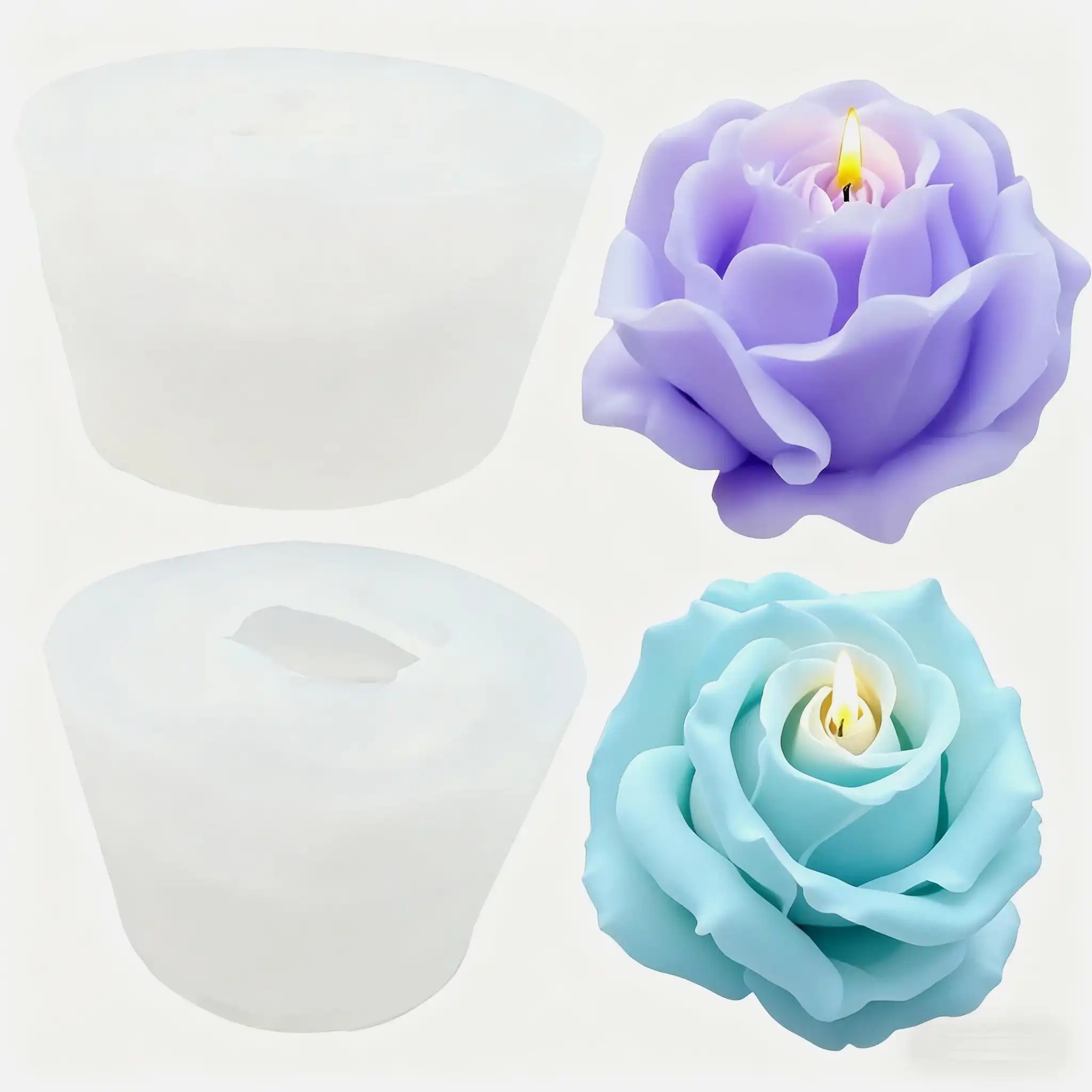 2-Piece Romantic 3D Rose Silic - Candle Making Reno review and price