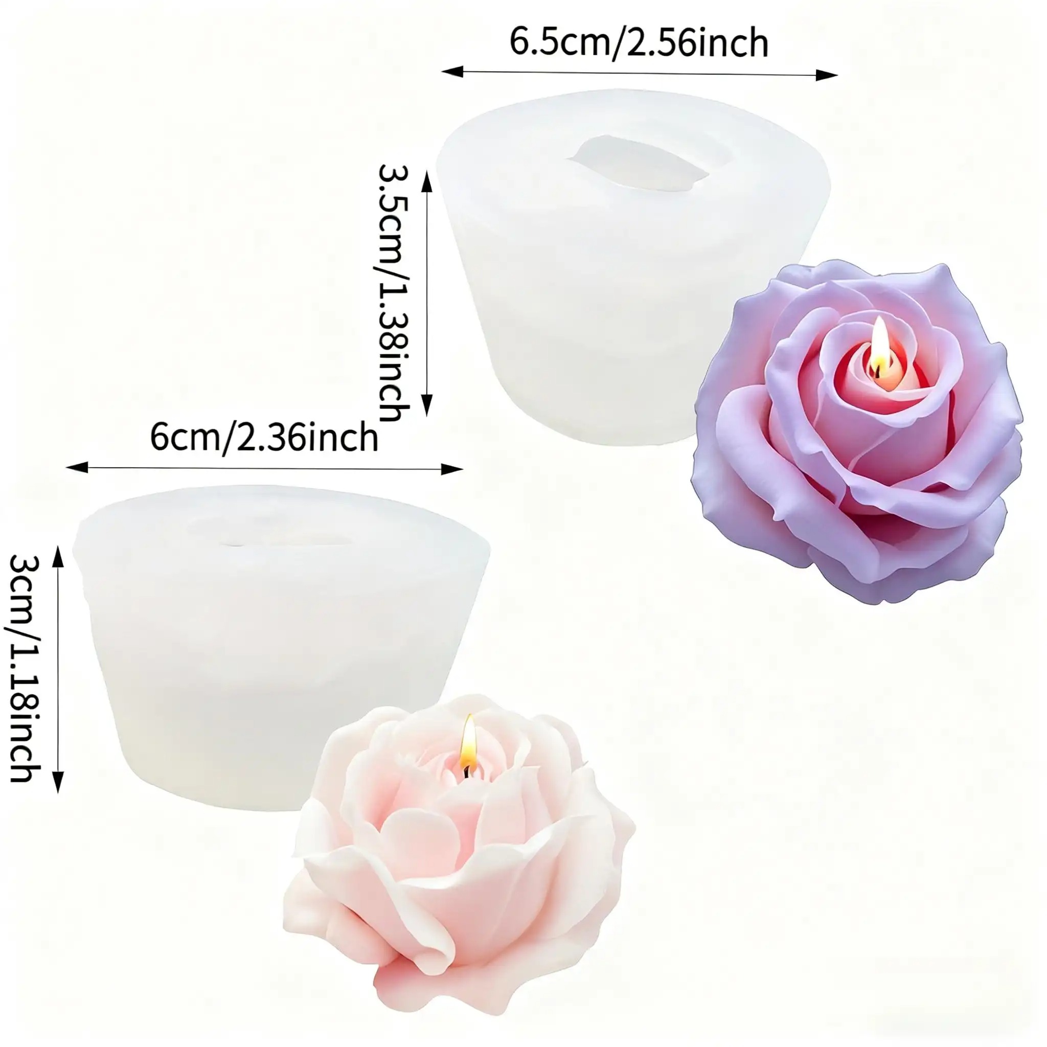 2-Piece Romantic 3D Rose Silic - Candle Making Reno review and price