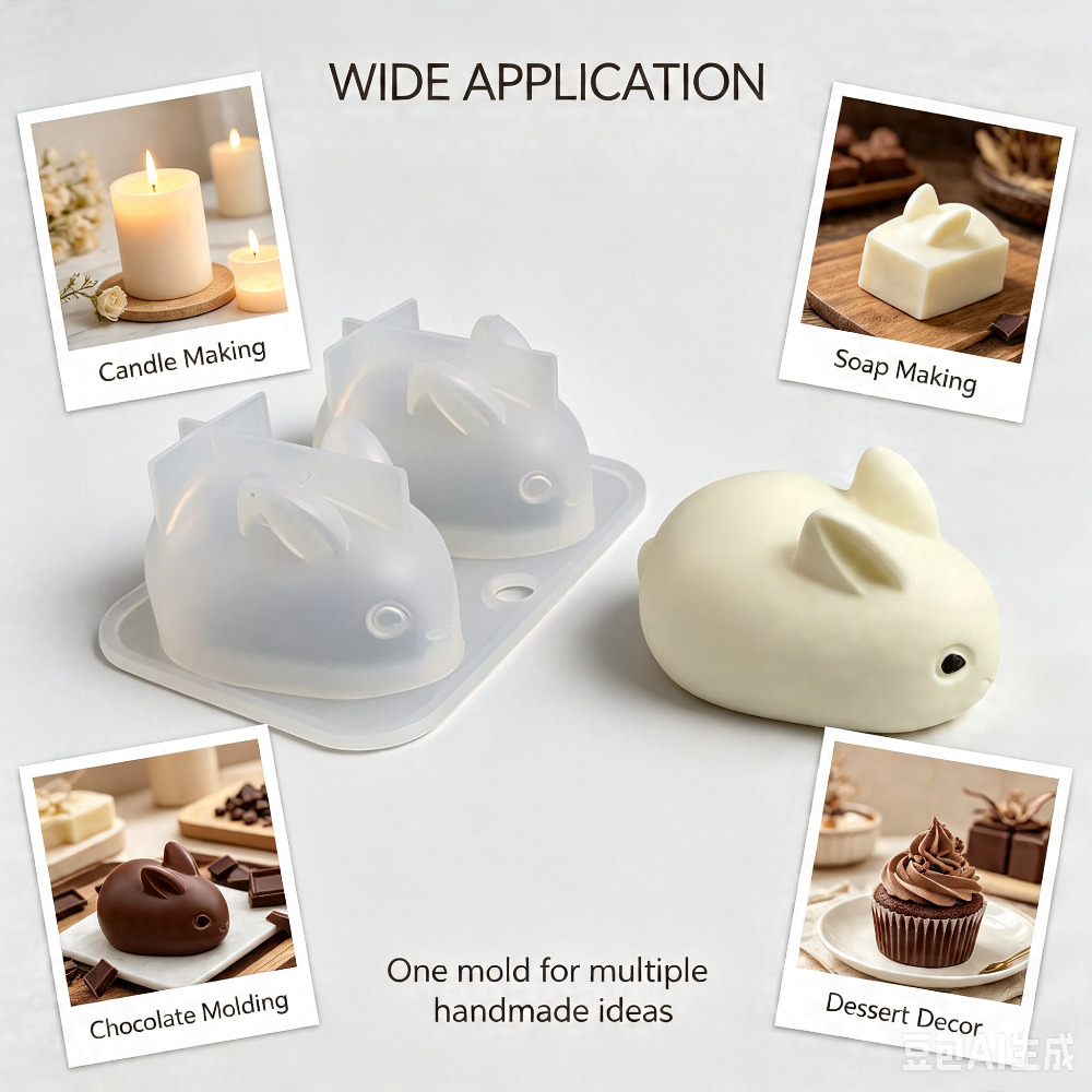 3D Mini Rabbit Silicone Mold F - Candle Making Equipment review and price