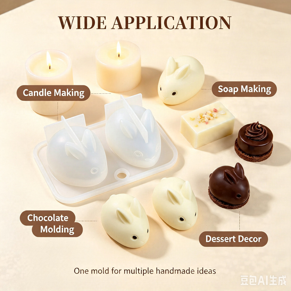 3D Mini Rabbit Silicone Mold F - Candle Making Equipment review and price