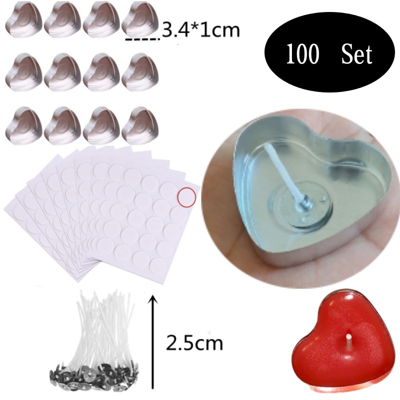 100 Sets Heart shaped Empty Al - Candle Making Jars review and price