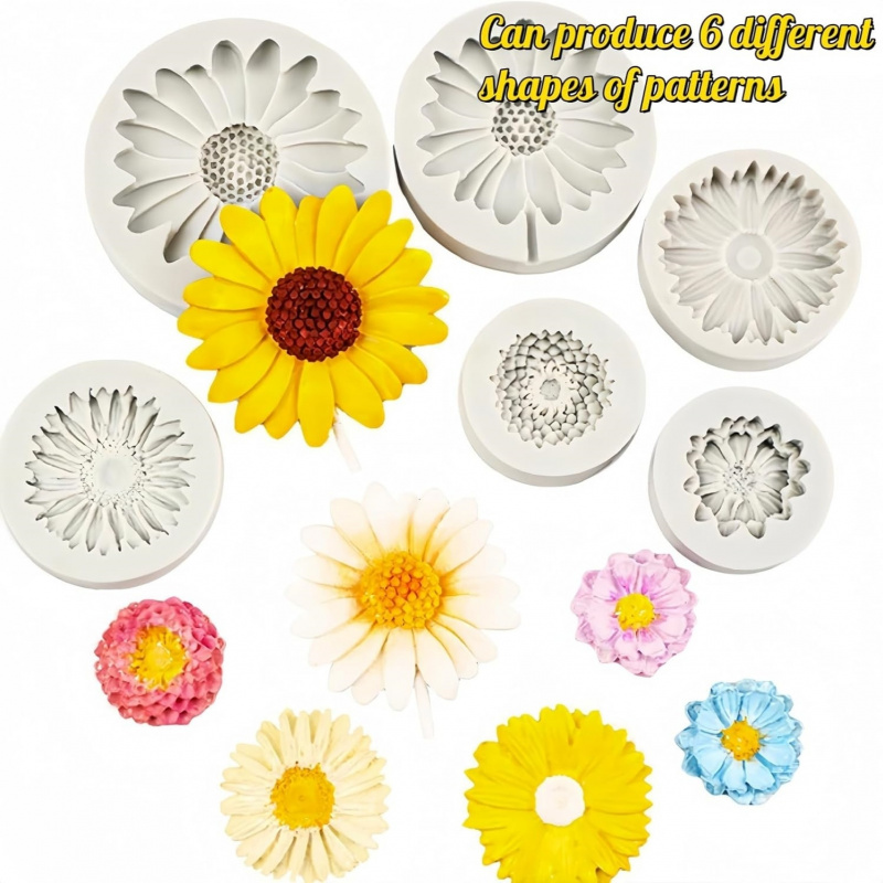 6 Pieces，Sunflower Daisy Silic - Candle Making Moulds review and price