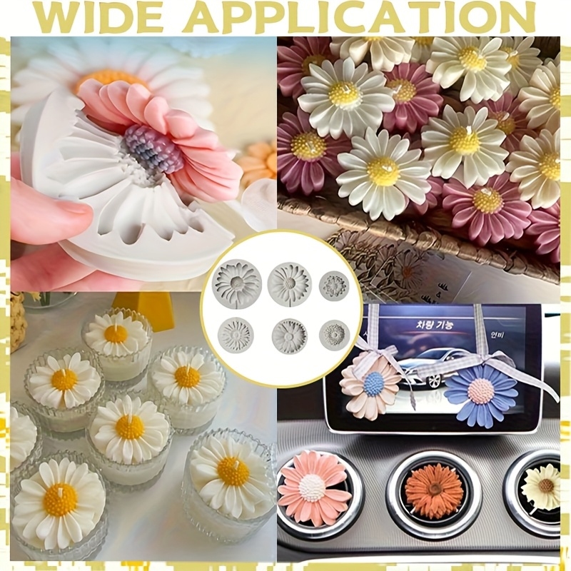 6 Pieces，Sunflower Daisy Silic - Candle Making Moulds review and price