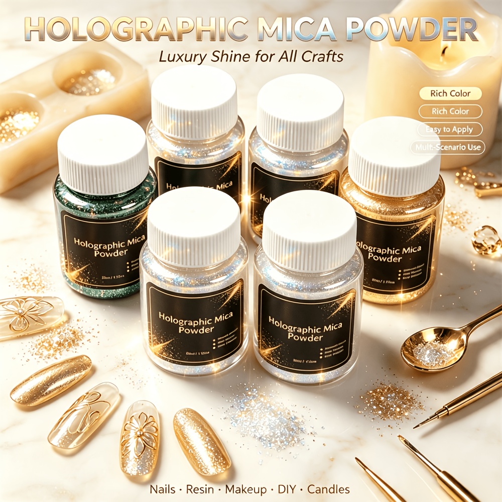 Mica Powder 4 Colors Holograph - Candle Making Supplies review and price
