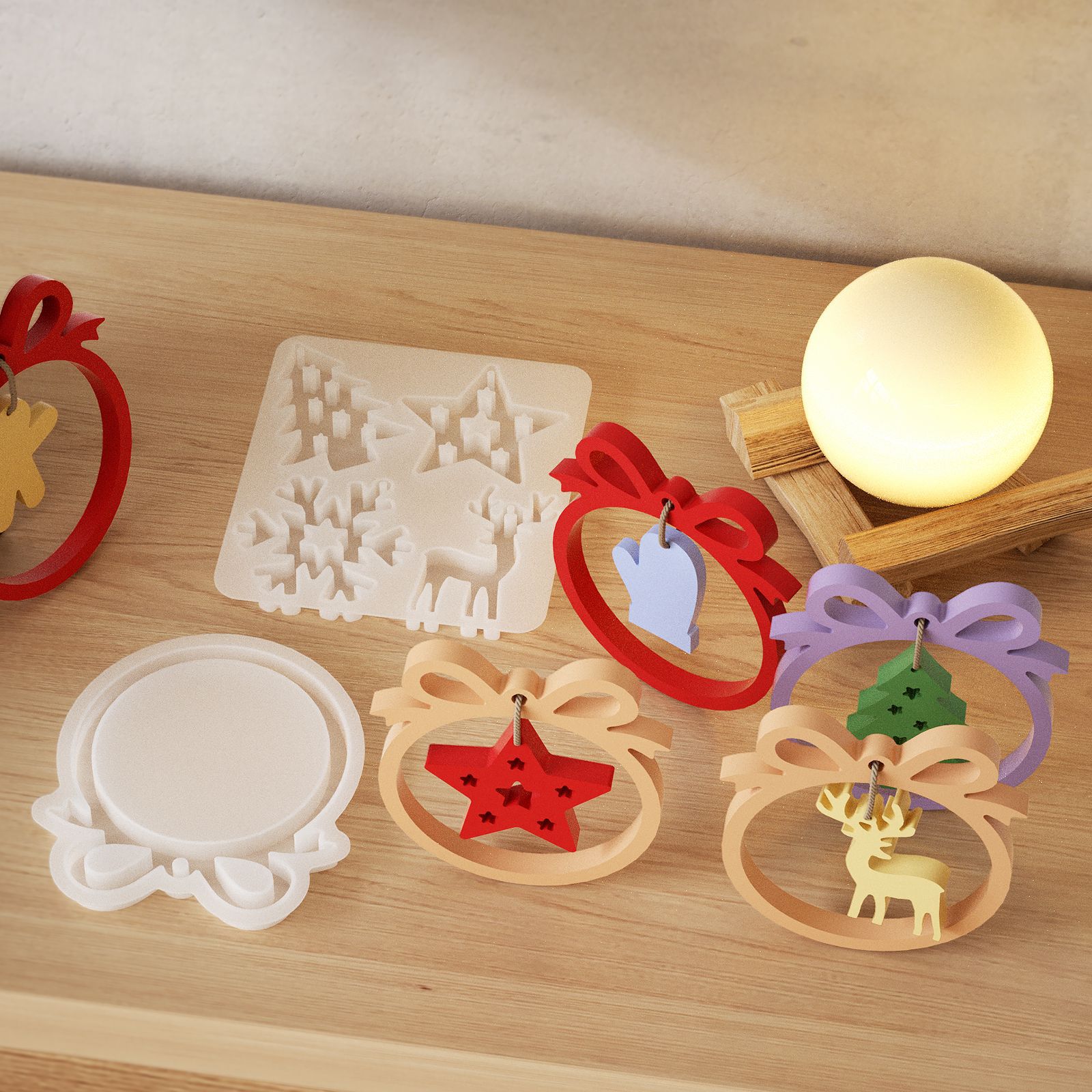 1/3 piece Christmas resin sili - Candle Making Moulds review and price