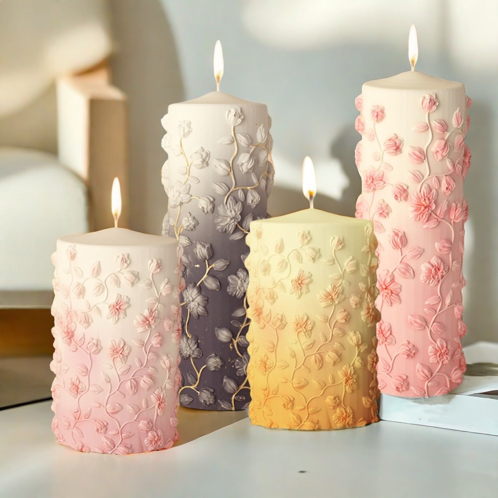 Floral Vine Relief Taper Candl - Candle Making Vinings review and price