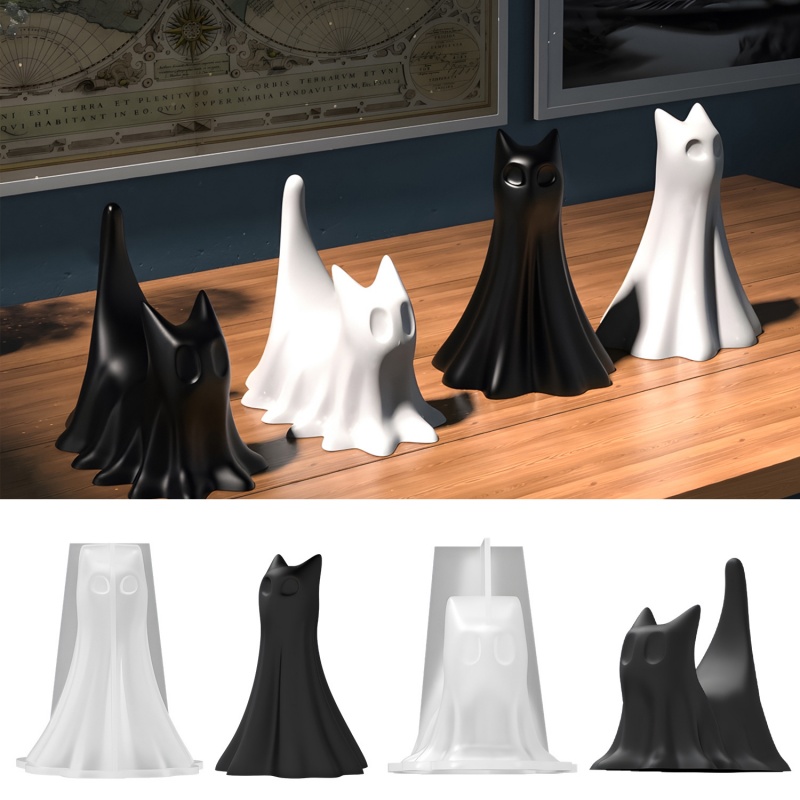 Ghost Cat Halloween Desktop Or - Candle Making Moulds review and price