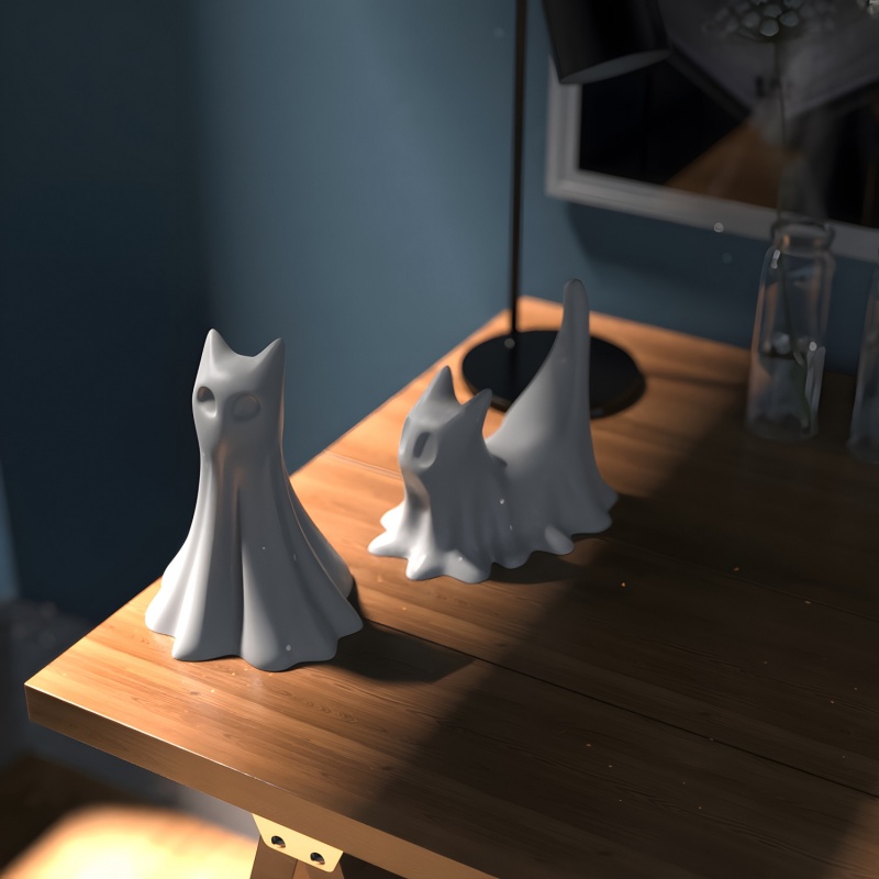 Ghost Cat Halloween Desktop Or - Candle Making Moulds review and price