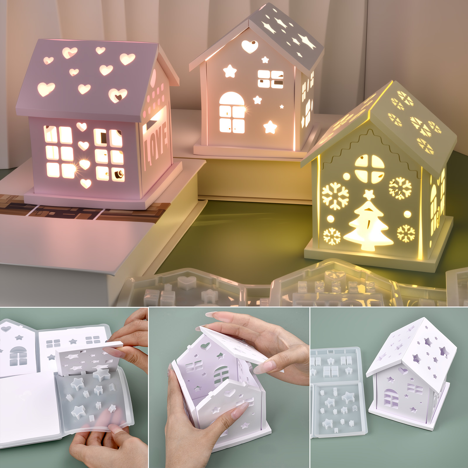 3D House Silicone Mold DIY Chr - Candle Making Equipment review and price