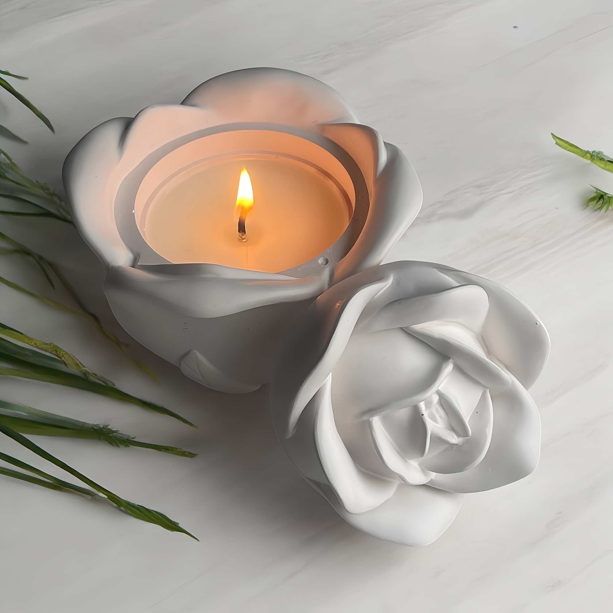 2-Piece Set Rose Shaped Silico - Candle Making Moulds review and price